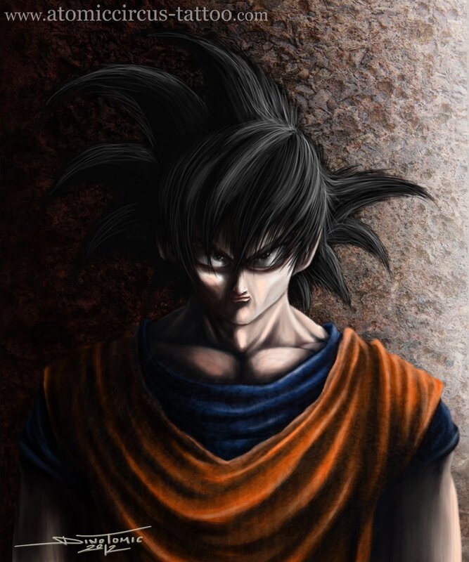 Goku in a dark setting