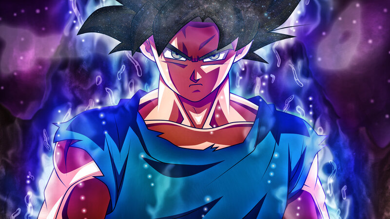 Goku in Blue Aura — Dramatic, Anime, Blue Aura, Spiky Hair