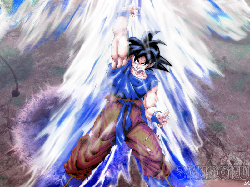 Goku in Blue Aura — Dramatic, Anime, Blue Aura