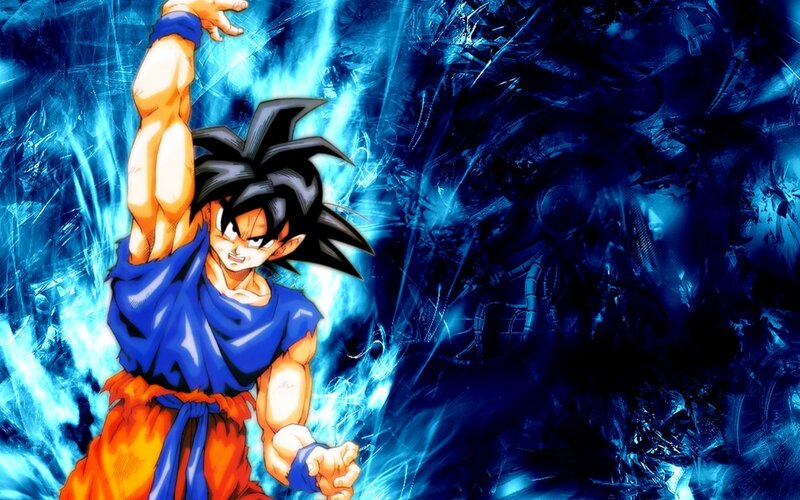 Goku in Blue Aura — Dramatic, Anime, Blue Energy, Spiky Hair