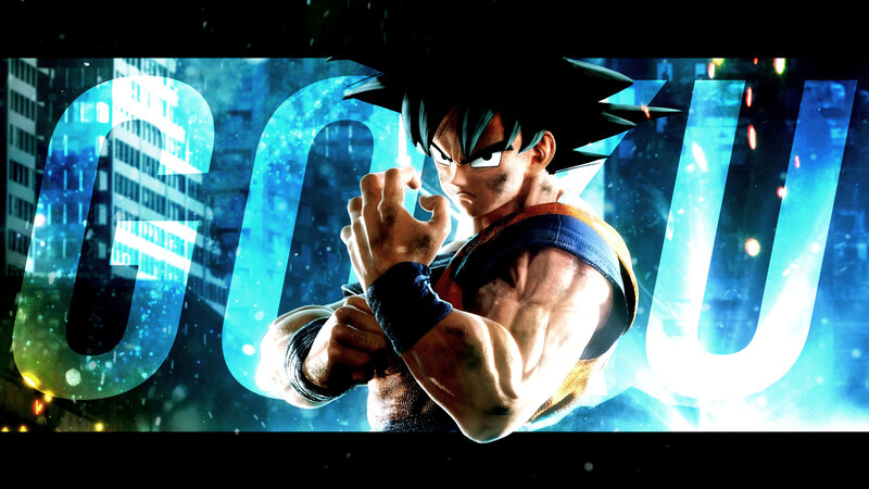 Goku in Fighting Stance — Blue, Dramatic