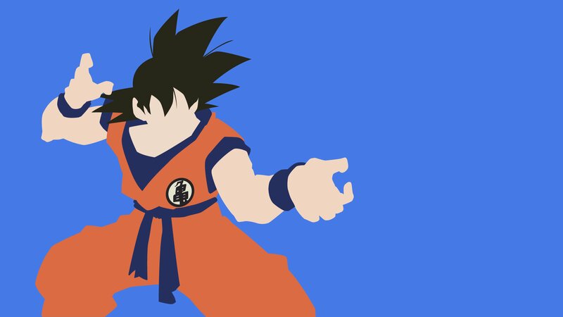 Goku in Fighting Stance — Blue, Dynamic