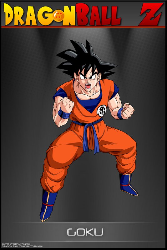 Goku in Fighting Stance — Orange, Dramatic, Anime