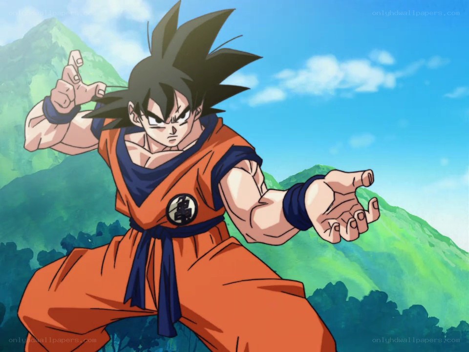 Goku in fighting stance