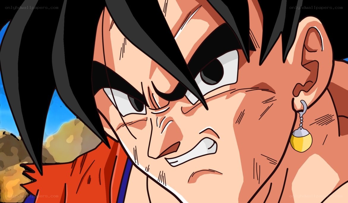 Goku in intense battle