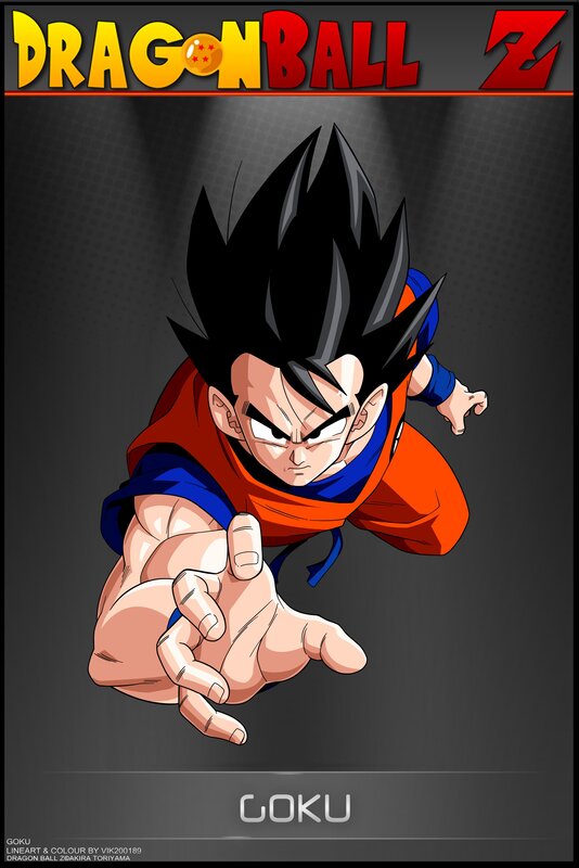 Goku in Orange Gi — Black, Dramatic