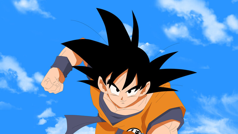 Goku in Orange Gi — Blue, Determined