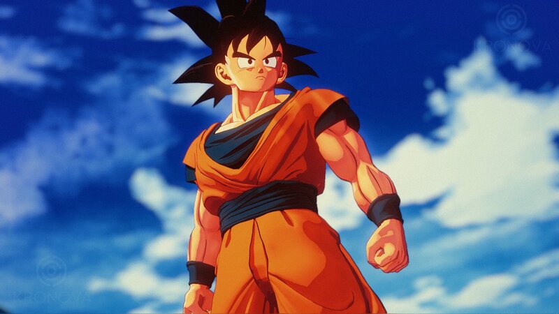 Goku in Orange Gi — Blue, Dramatic, Afternoon