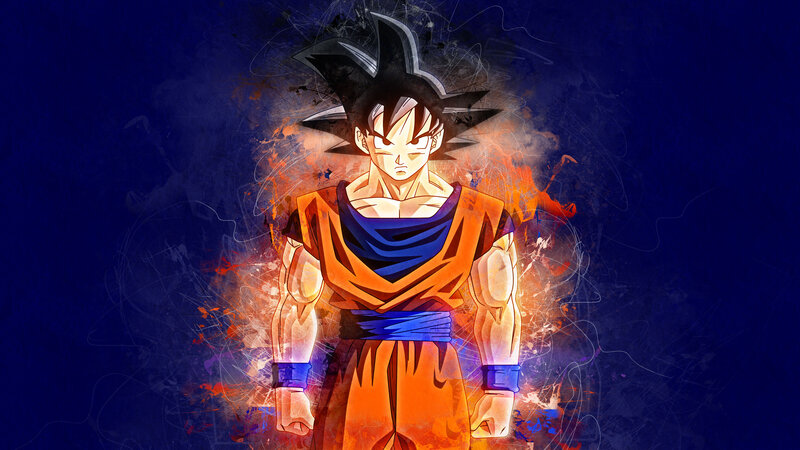Goku in Orange Gi — Dramatic, Anime