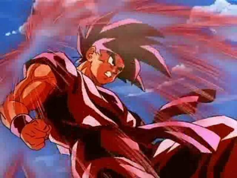 Goku in Red Aura — Intense, Anime, Anime Character