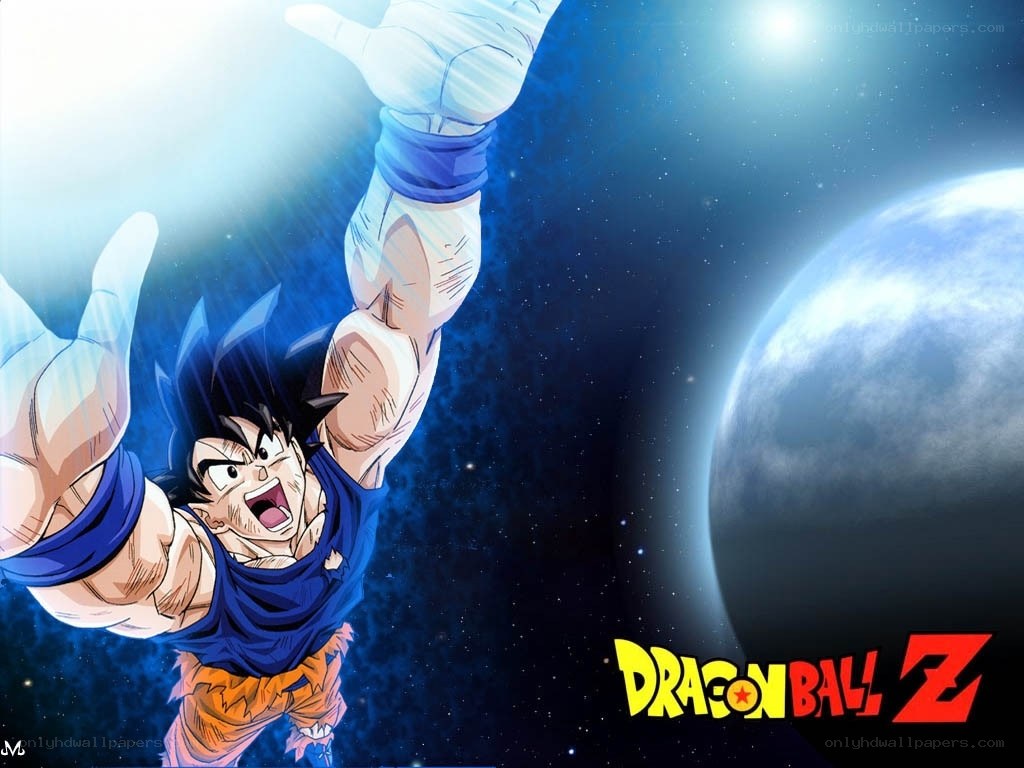 Goku in space with planet