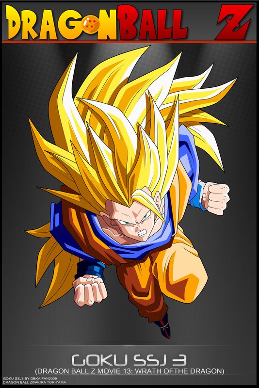 Goku in Super Saiyan 3 Form — Yellow, Dramatic, Anime, Character
