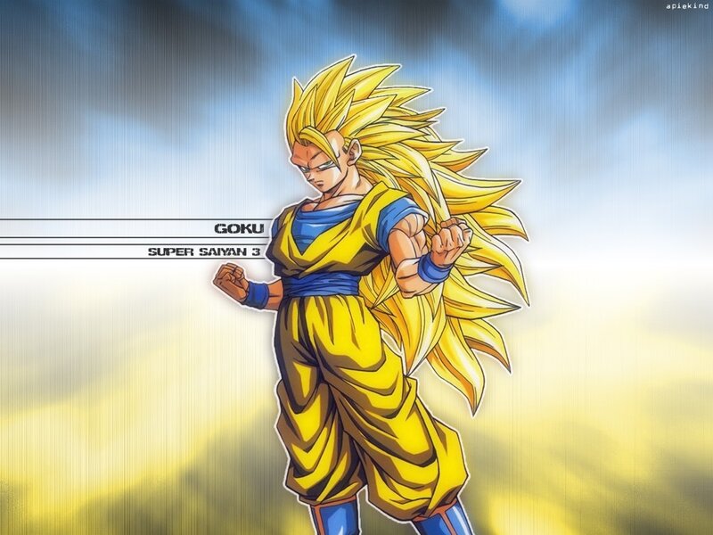 Goku in Super Saiyan 3 Form — Yellow, Dramatic