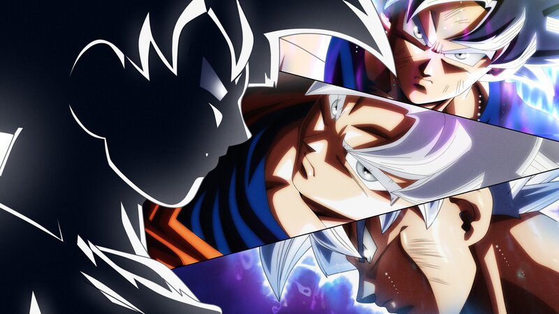Goku in Super Saiyan Blue Form — Dramatic, Anime, Silhouette