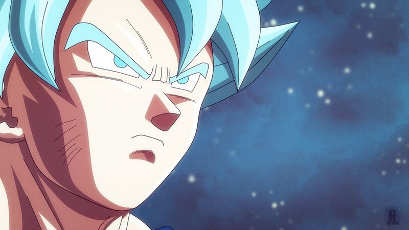 Goku in Super Saiyan Blue Form — Intense, Night