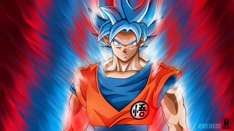 Goku in Super Saiyan Blue Form — Red