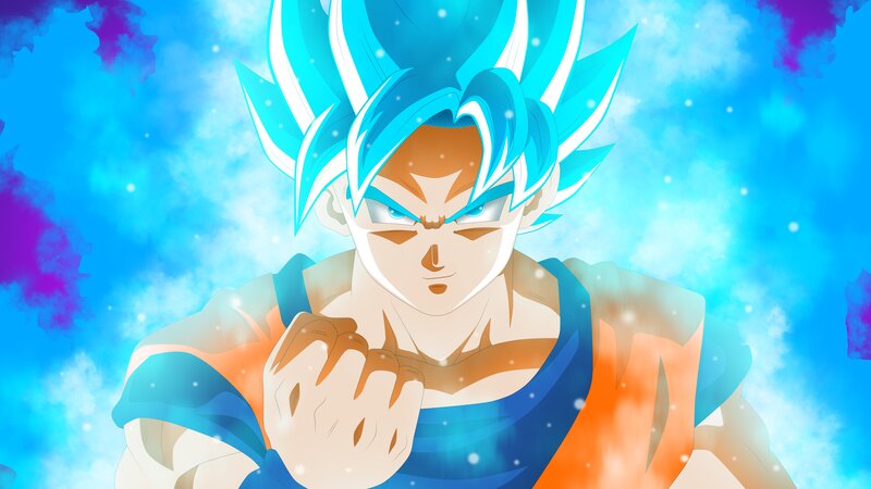 Goku in Super Saiyan Blue — Intense, Anime