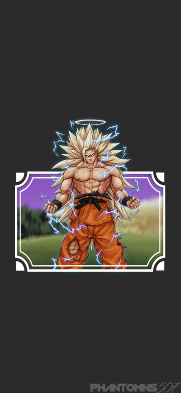 Goku in Super Saiyan Form — Black, Dramatic, Anime, Lightning
