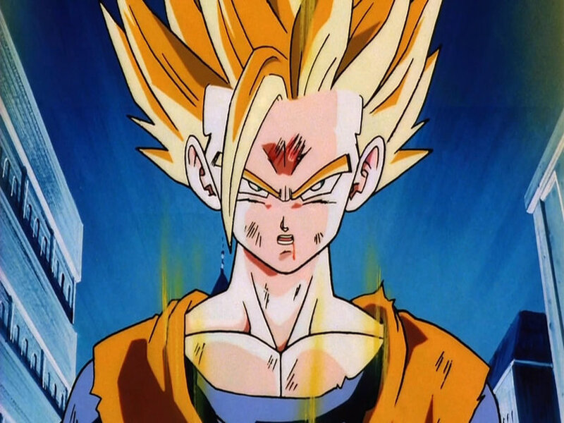Goku in Super Saiyan Form — Blue, Dramatic, Night