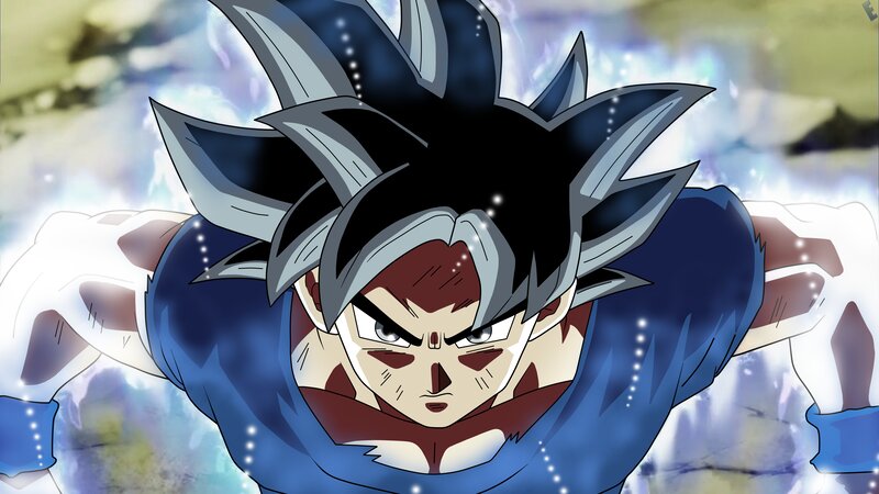 Goku in Super Saiyan Form — Blue, Intense, Anime, Spiky Hair