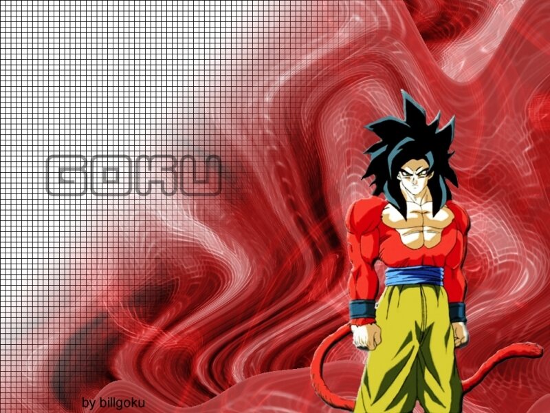 Goku in Super Saiyan Form — Red, Dramatic, Anime, Red Energy Aura
