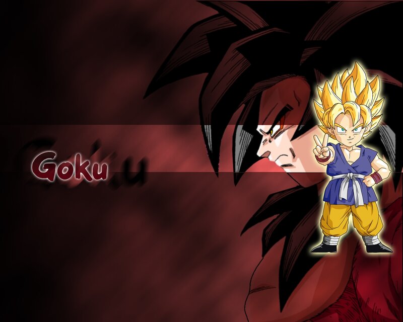 Goku in Super Saiyan Form — Red, Dramatic, Anime