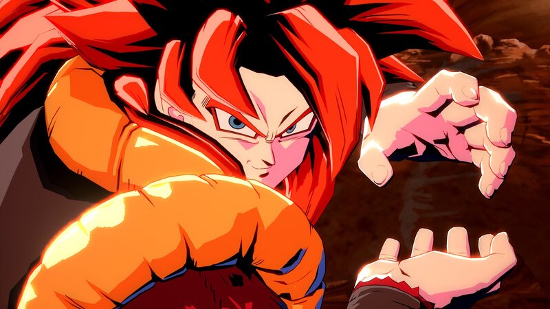 Goku in Super Saiyan Form — Red, Intense, Anime, Spiky Hair