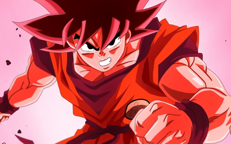 Goku in Super Saiyan Form — Red, Intense