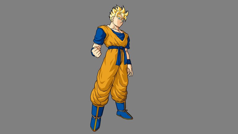 Goku in Super Saiyan Form — Yellow, Confident