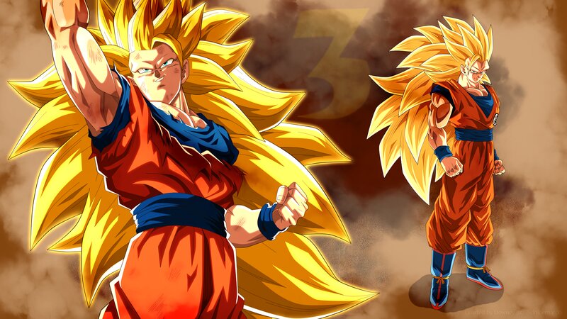 Goku in Super Saiyan Form — Yellow, Dramatic, Anime, Spiky Hair, Orange Gi