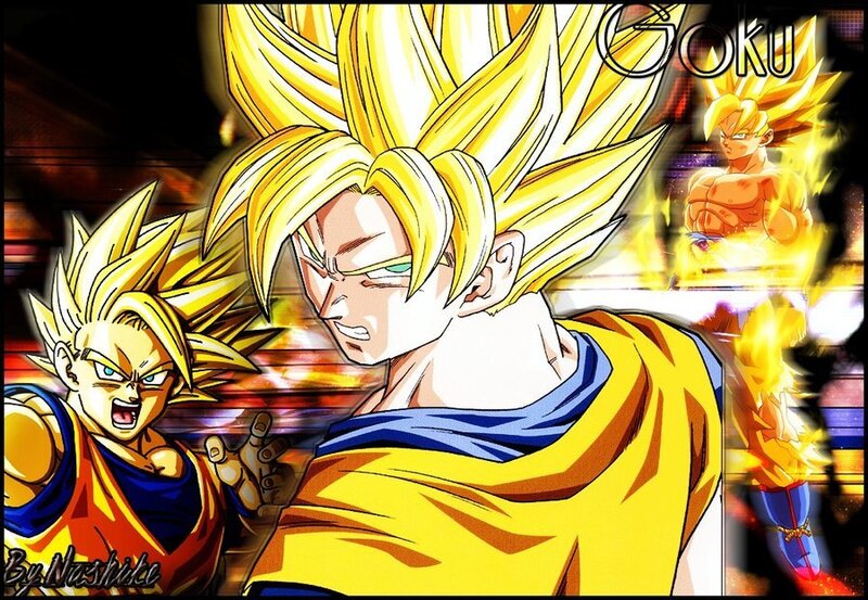Goku in Super Saiyan Form — Yellow, Dramatic, Anime, Super Saiyan, Energy Aura