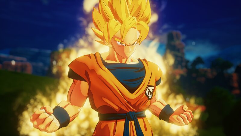 Goku in Super Saiyan Form — Yellow, Dramatic, Night