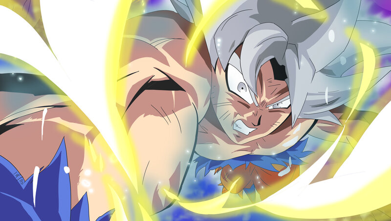 Goku in Super Saiyan Form — Yellow, Intense, Anime, Energy Aura