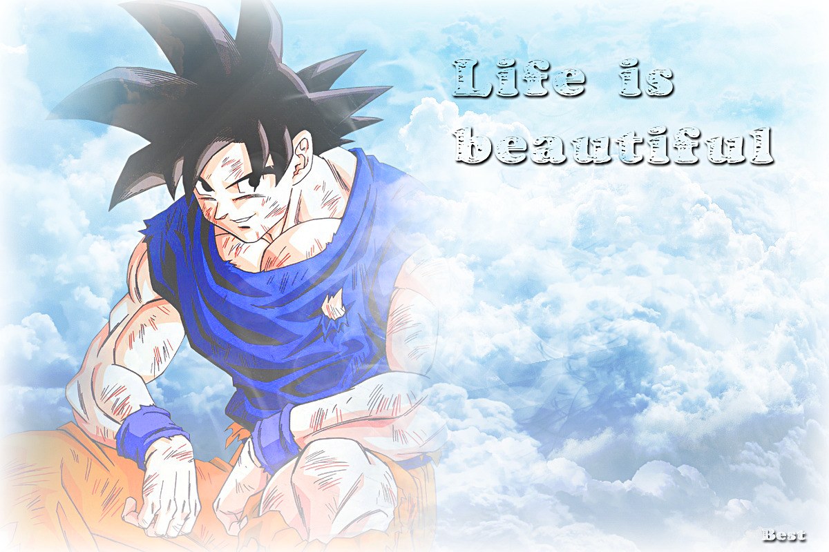 Goku in the clouds
