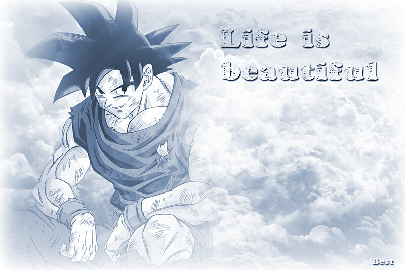 Goku in the clouds