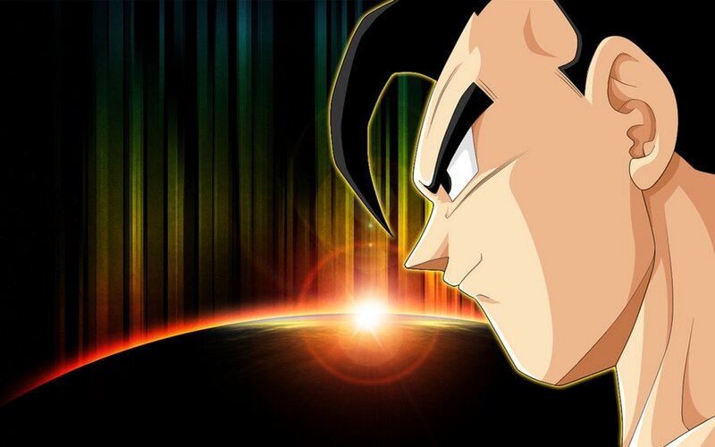 Goku looking at a planet