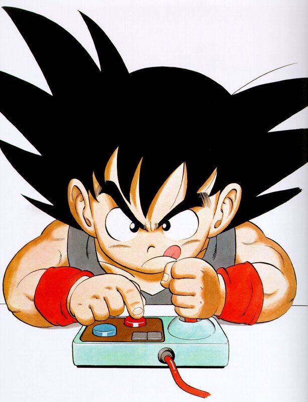 Goku playing video game