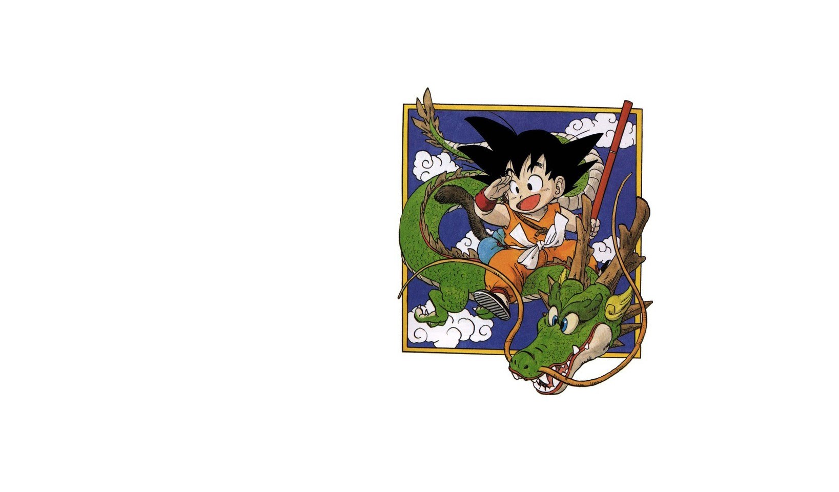 Goku riding a dragon