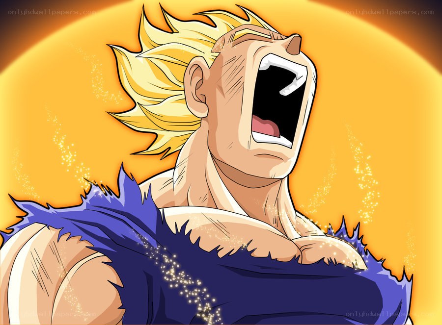 Goku screaming in transformation