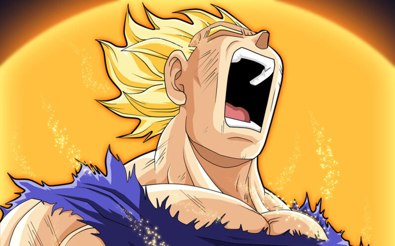 Goku screaming in transformation