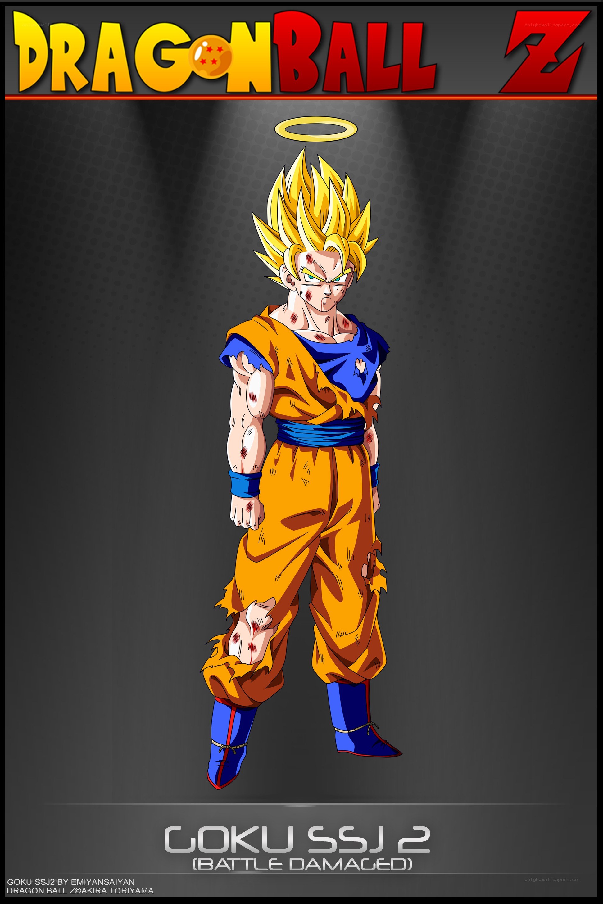 Goku SSJ2 battle damaged
