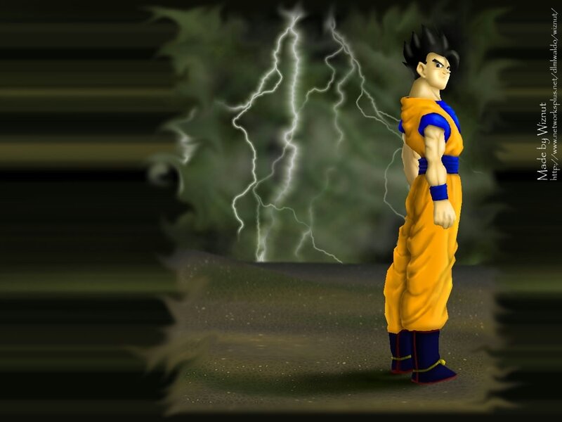 Goku stands in storm