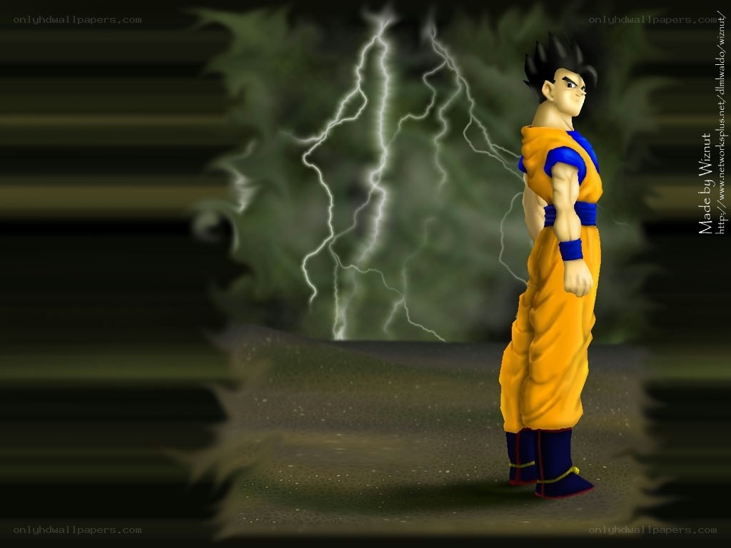 Goku stands in storm