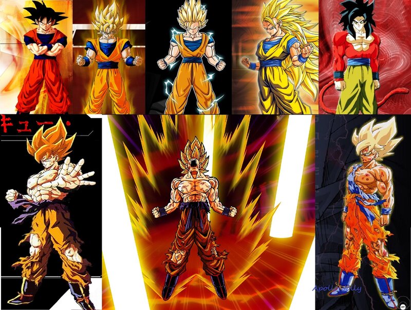 Goku transformation collage