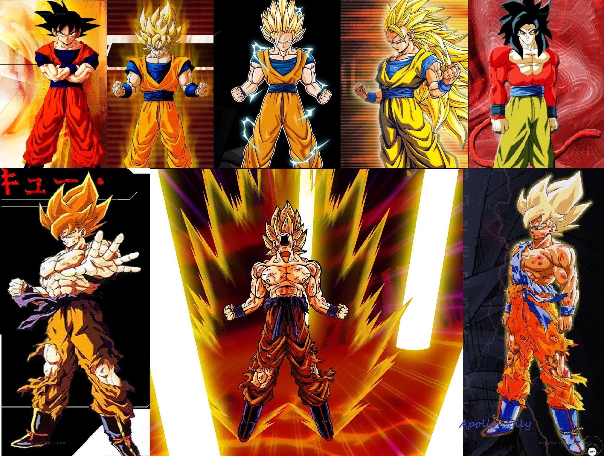 Goku transformation collage