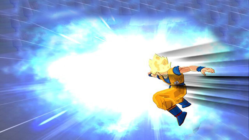 Goku unleashing energy blast