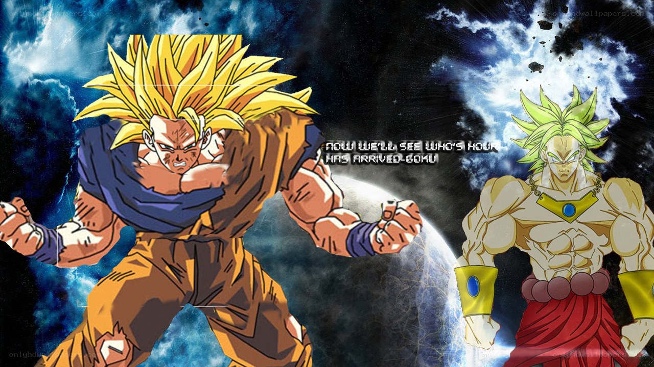 Goku vs Broly battle scene