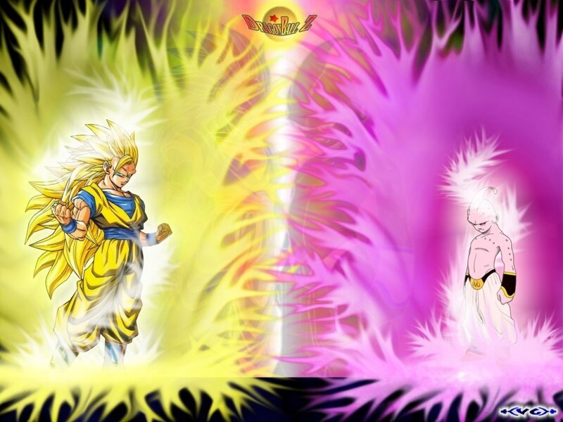 Goku vs. Buu battle scene