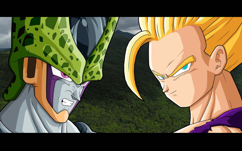 Goku vs Cell confrontation
