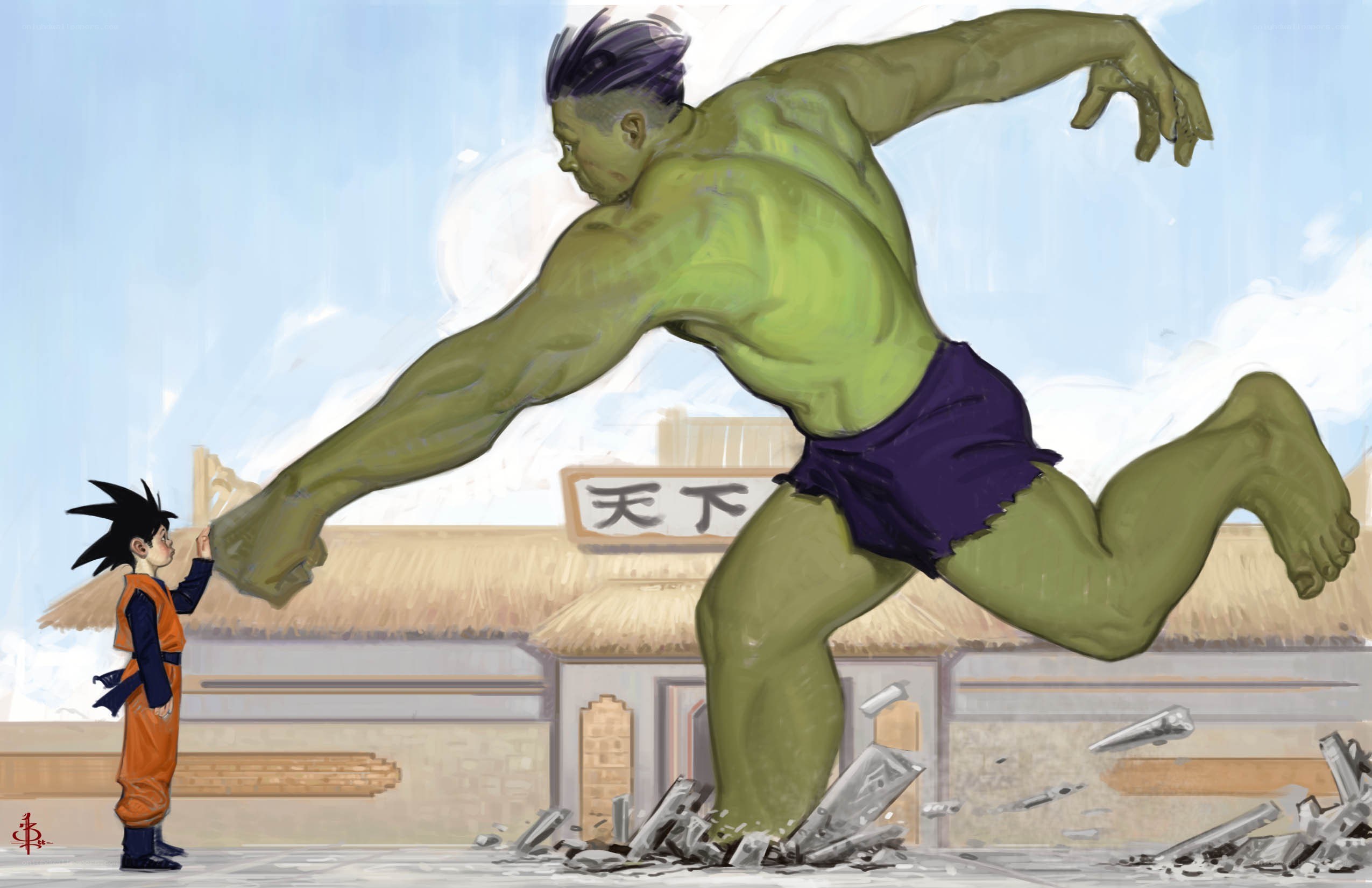 Goku vs Hulk battle